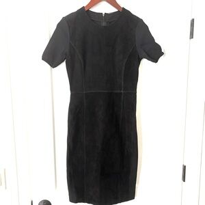 Elie Tahari Suede Black Dress